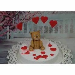 Tortenaufleger Fondant Geburtstag Tortendeko Valentins Teddy Valentina  Liebe Muttertag