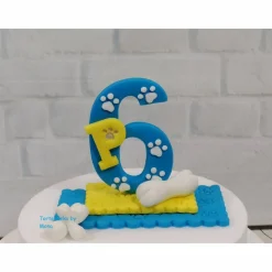 Tortenaufleger Fondant Geburtstag Tortendeko Geburtstagszahl in Paw Patrol Stil