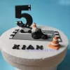 Tortenaufleger Fondant Geburtstag Tortendeko Auto Fondantfigur Tortenfigur Zahl Junge Strasse Rennautos