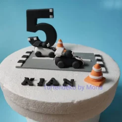 Tortenaufleger Fondant Geburtstag Tortendeko Auto Fondantfigur Tortenfigur Zahl Junge Strasse Rennautos