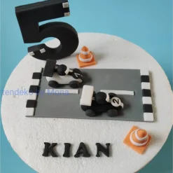 Tortenaufleger Fondant Geburtstag Tortendeko Auto Fondantfigur Tortenfigur Zahl Junge Strasse Rennautos
