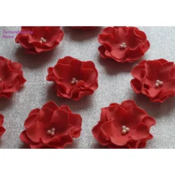 Tortenaufleger Fondant Geburtstag Rosen Blumen  Hochzeit Tischdeko Tortendeko Fondantblumen Tortentopper