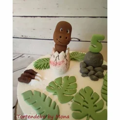 Tortenaufleger Fondant Geburtstag Tortendeko Dinolino aus den Ei