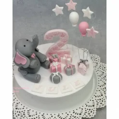 Tortenaufleger Fondant Geburtstag Tortendeko Elefanten Mädchen Luna