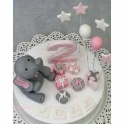 Tortenaufleger Fondant Geburtstag Tortendeko Elefanten Mädchen Luna