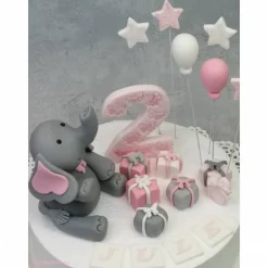 Tortenaufleger Fondant Geburtstag Tortendeko Elefanten Mädchen Luna