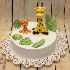 Tortenaufleger Fondant Geburtstag Tortendeko Safari Giraffe Gerda und Tiger Baby