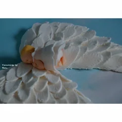 Tortenaufleger Fondant Geburtstag Tortendeko  Taufe Engelflügel mit Baby