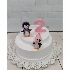 Tortenaufleger Fondant Geburtstag Tortendeko Geburtstagszahl mit Pinguine