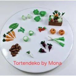 Tortenaufleger Fondant Geburtstag Tortendeko Bauernhof Bio Gemüse Kalb Biobauer