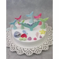 Tortenaufleger Fondant Geburtstag Tortendeko Mermaid  Meerjungfrauen Flossen