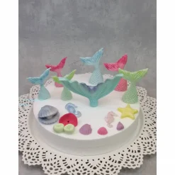Tortenaufleger Fondant Geburtstag Tortendeko Mermaid  Meerjungfrauen Flossen