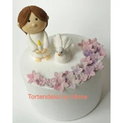 Tortenaufleger Fondant Tortendeko Mädchen  Taufe Kommunion Konfirmation