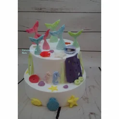 Tortenaufleger Fondant Zuckerfigur  Tortendeko Tortendekorationen  35 tlg. Set für Meerjungfrauen  Mermaid Nixe Korallen
