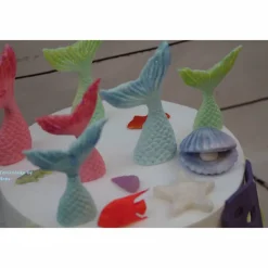 Tortenaufleger Fondant Zuckerfigur  Tortendeko Tortendekorationen  35 tlg. Set für Meerjungfrauen  Mermaid Nixe Korallen