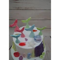 Tortenaufleger Fondant Zuckerfigur  Tortendeko Tortendekorationen  35 tlg. Set für Meerjungfrauen  Mermaid Nixe Korallen