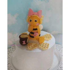 Tortenaufleger Fondant Zuckerfigur Tortendeko Biene Frühling Blumen Geburtstag