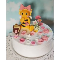 Tortenaufleger Fondant Zuckerfigur Tortendeko Biene Frühling Blumen Geburtstag
