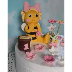 Tortenaufleger Fondant Zuckerfigur Tortendeko Biene Frühling Blumen Geburtstag