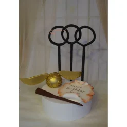 Tortenaufleger Fondant Zuckerfigur Fondantfiguren Geburtstag Tortendeko Harry Potter Zauberstab goldenerSchnatz