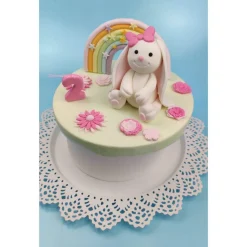 Tortenaufleger Fondant Zuckerfigur Kleiner weißer Hase Hopsi
