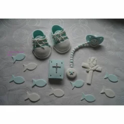 Tortenaufleger Fondant Zuckerfigur Baby Taufe Tortendeko Tortendekorationen