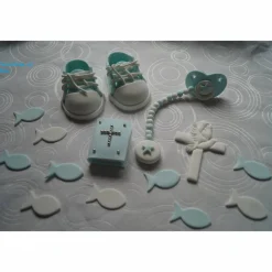 Tortenaufleger Fondant Zuckerfigur Baby Taufe Tortendeko Tortendekorationen