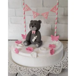 Tortenaufleger Fondant Zuckerfigur Geburtstag Taufe Geburt Babyshowerparty Babyparty Teddy Lilli