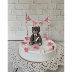 Tortenaufleger Fondant Zuckerfigur Geburtstag Taufe Geburt Babyshowerparty Babyparty Teddy Lilli