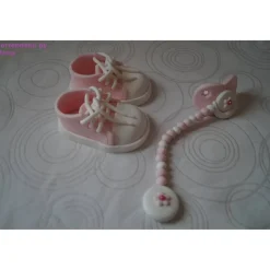 Tortenaufleger Fondant Zuckerfigur Geburt , Taufe