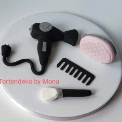 Tortenaufleger Fondant Zuckerfigur Tortendeko  Geburtstag Fön Set Schminke Mädchen Fondant Fondantfiguren Fondant Figure
