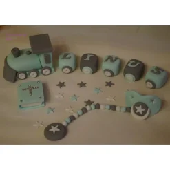 Tortenaufleger Fondant Zuckerfigur Geburt , Taufe