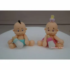 Tortenaufleger Fondant Zuckerfigur  Tortendeko Tortendekorationen Baby Zwillinge Babyshowerparty Geburt