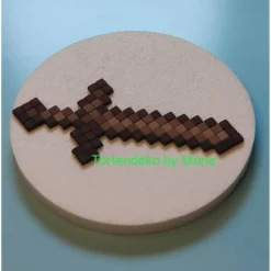 Tortenaufleger Fondant Zuckerfigur Tortenbild Tortendeko Tortendekoration Fondantplatte Minecraft Schwert