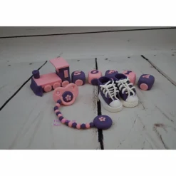 Tortenaufleger Fondant Zuckerfigur  Tortendeko Tortendekorationen Baby Zug Babyshowerparty Geburt