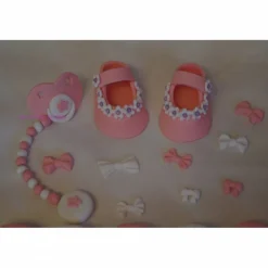 Tortenaufleger Fondant Zuckerfigur Baby Taufe Tortendeko