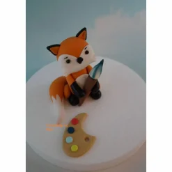 Tortenaufleger Fondant Zuckerfigur Baby Taufe Tortendeko Tortendekorationen Fuchs Waldtiere