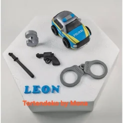 Tortenaufleger Fondantdeko  Tortendeko Tortentopper Polizeiauto  Polizei