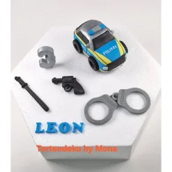 Tortenaufleger Fondantdeko  Tortendeko Tortentopper Polizeiauto  Polizei