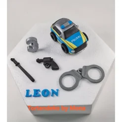 Tortenaufleger Fondantdeko  Tortendeko Tortentopper Polizeiauto  Polizei