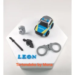Tortenaufleger Fondantdeko  Tortendeko Tortentopper Polizeiauto  Polizei
