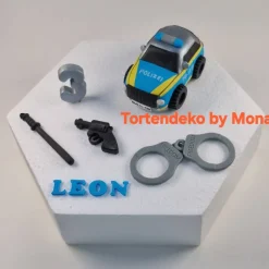 Tortenaufleger Fondantdeko  Tortendeko Tortentopper Polizeiauto  Polizei