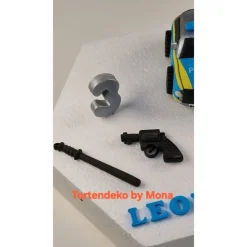 Tortenaufleger Fondantdeko  Tortendeko Tortentopper Polizeiauto  Polizei