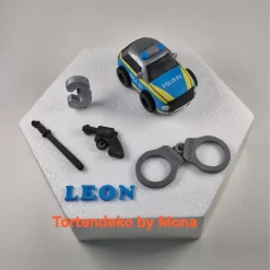 Tortenaufleger Fondantdeko  Tortendeko Tortentopper Polizeiauto  Polizei