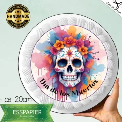 Tortenaufleger Halloween Dia de los Muertos Tortendeko Essbarer Aufleger sugar Skull  Totenkopf bunt Mexikanisch