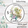 Tortenaufleger Happy Birthday essbar Drache niedlich mit Name und Zahl Geburtstag Tortendeko
