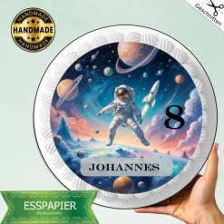 Tortenaufleger Weltraum Astronaut Kindergeburtstag Happy Birthday essbar Tortendeko  Geburtstag mit Name Zahl