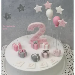 Tortendeko Ballon und Sterne für den Kindergeburtstag