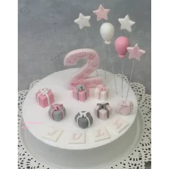 Tortendeko Ballon und Sterne für den Kindergeburtstag