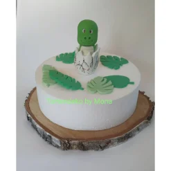 Tortendeko Dino aus den Ei  Urzeittier Tortenaufleger Fondantfigur Zuckerfigur